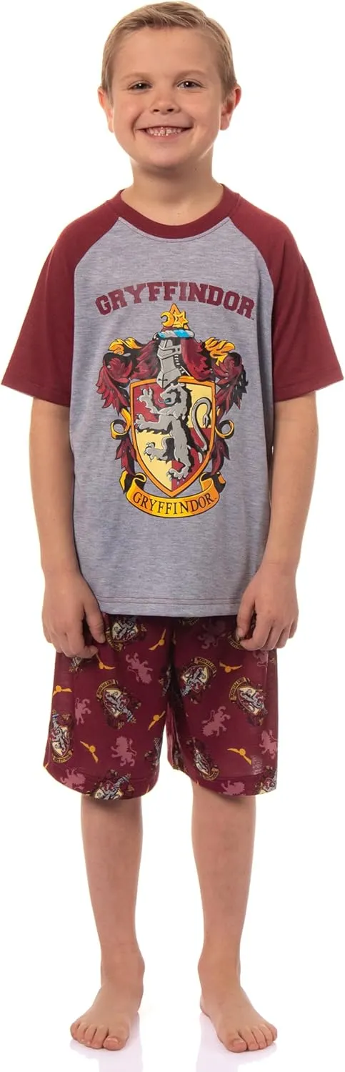 Harry Potter Boys' Hogwarts All Houses Sleep Pajama Set Shorts