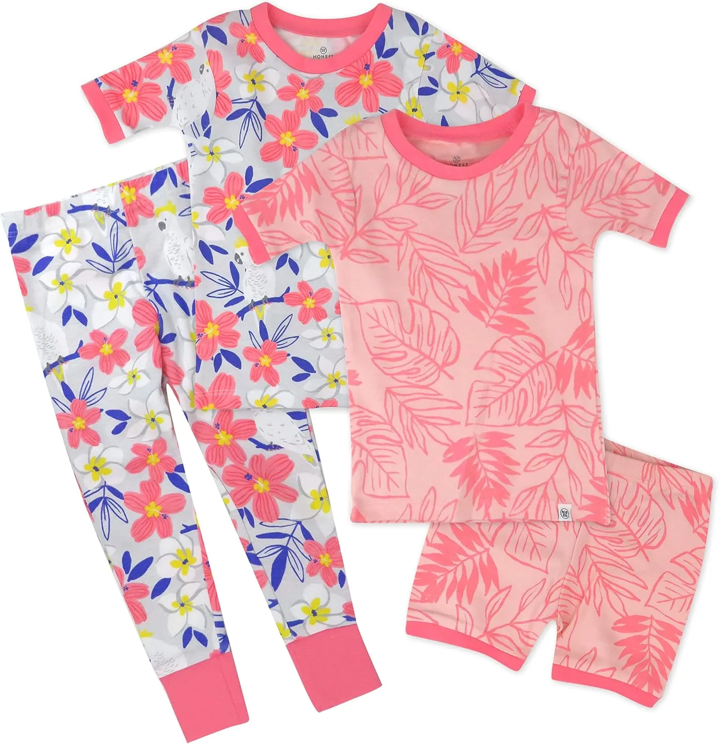 HonestBaby Baby and Toddler Girls' 100% Organic Cotton Pajamas Sleepwear, Multipack (Legacy)