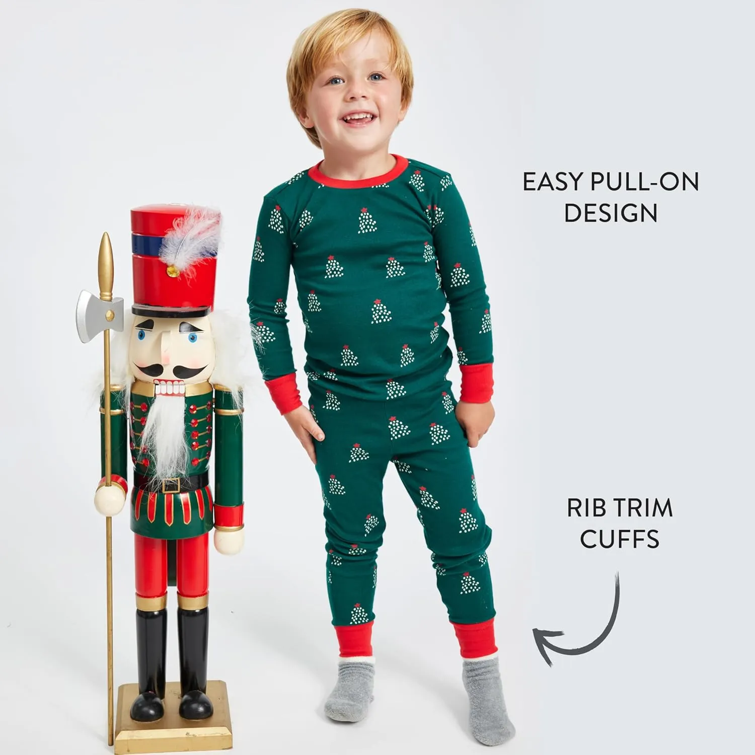HonestBaby Holiday 2-Piece Pajamas Sleepwear Pjs 100% Organic Cotton for Baby, Toddler, Kids