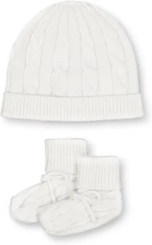 Hope & Henry Layette Baby Sweater Beanie and Bootie 2-Piece Set