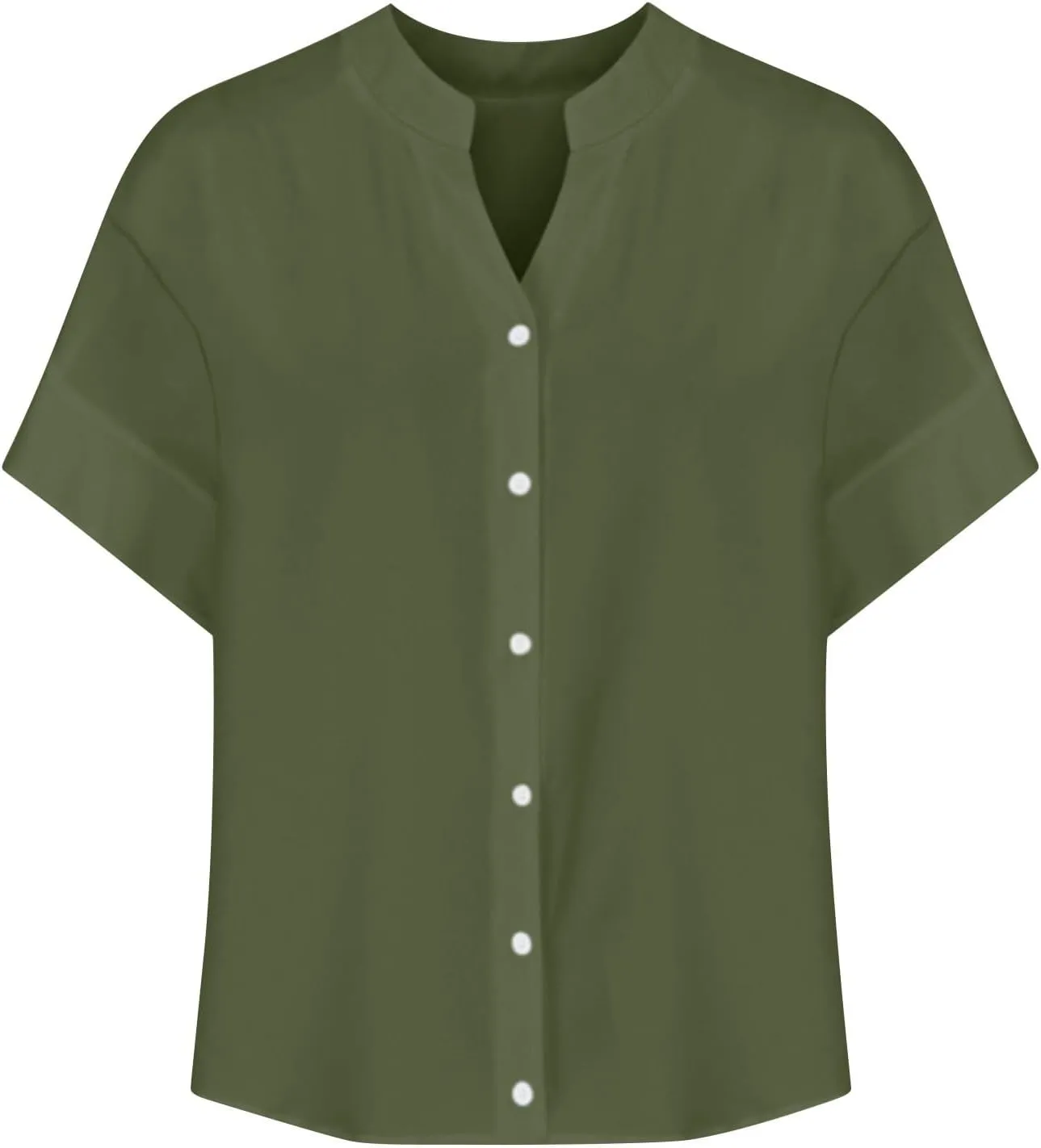 Hvyesh Linen Shirts for Women Womens Tops Shirt Top Women's Button Down Dressy Casual Loose Fitting Trendy Summer 2025