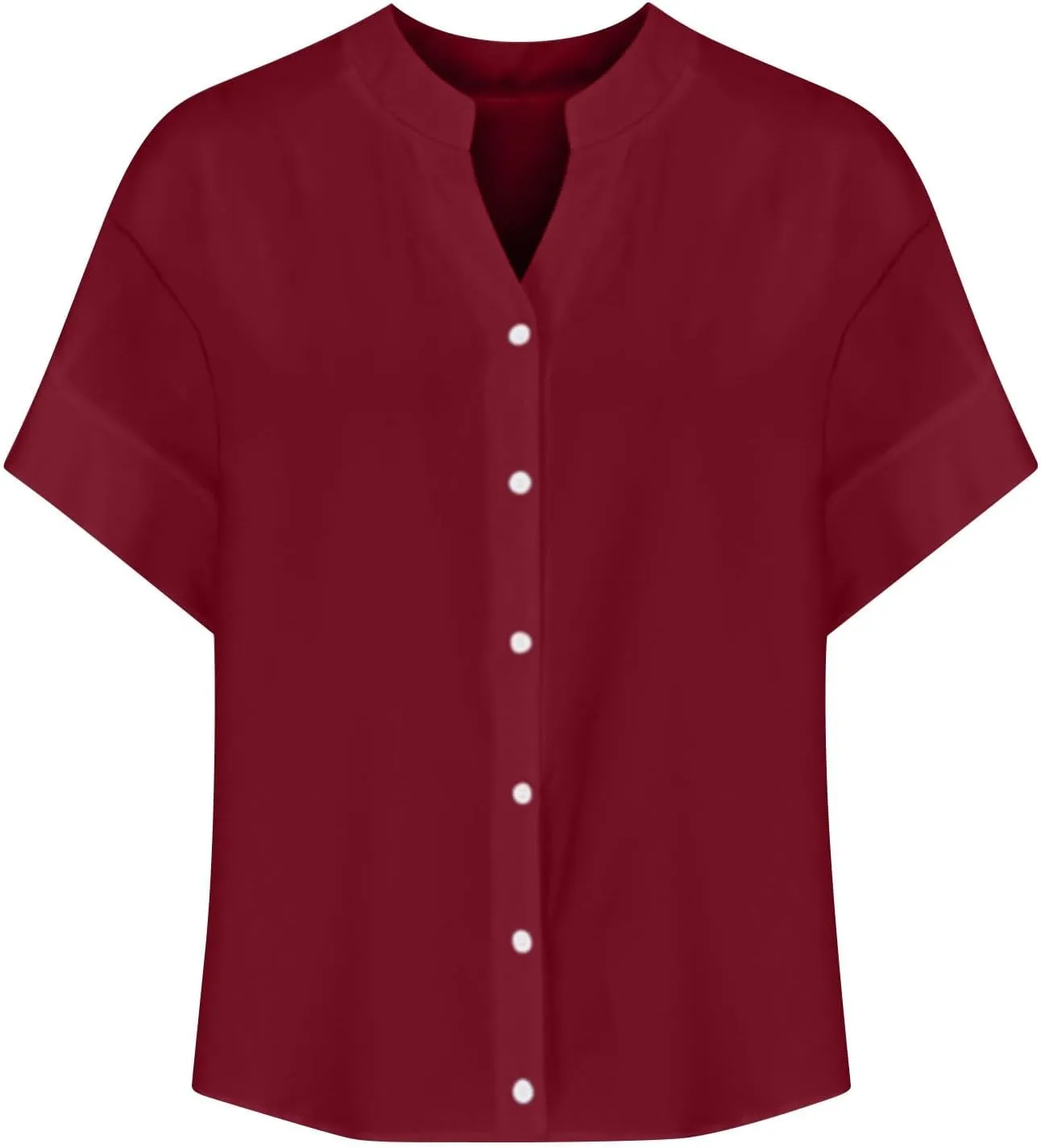 Hvyesh Linen Shirts for Women Womens Tops Shirt Top Women's Button Down Dressy Casual Loose Fitting Trendy Summer 2025