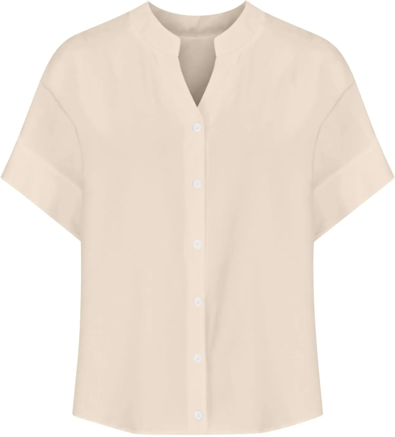 Hvyesh Linen Shirts for Women Womens Tops Shirt Top Women's Button Down Dressy Casual Loose Fitting Trendy Summer 2025