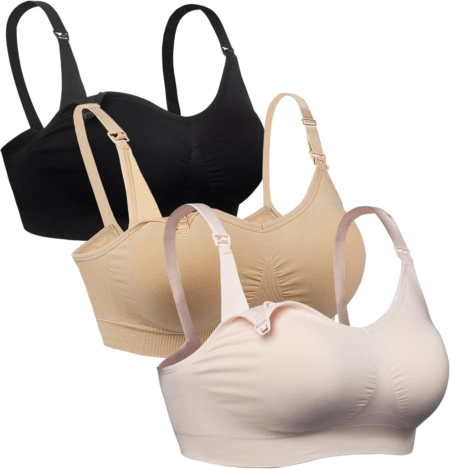 iloveSIA Nursing Bras for Breastfeeding–Seamless Ultra Comfort Soft Support Bralette for Pregnancy Maternity Sleep 3 of Pack