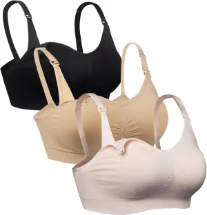 iloveSIA Nursing Bras for Breastfeeding–Seamless Ultra Comfort Soft Support Bralette for Pregnancy Maternity Sleep 3 of Pack