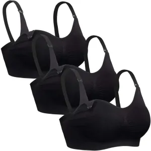 iloveSIA Nursing Bras for Breastfeeding–Seamless Ultra Comfort Soft Support Bralette for Pregnancy Maternity Sleep 3 of Pack