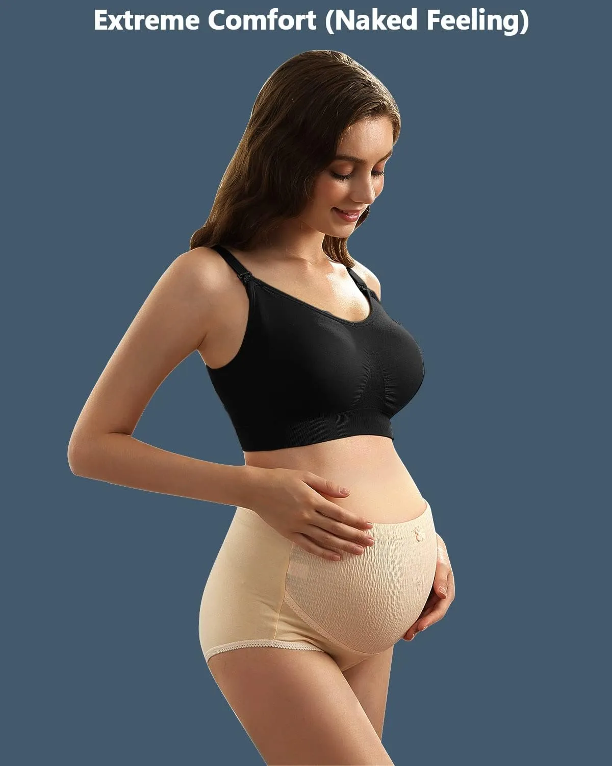 iloveSIA Nursing Bras for Breastfeeding–Seamless Ultra Comfort Soft Support Bralette for Pregnancy Maternity Sleep 3 of Pack
