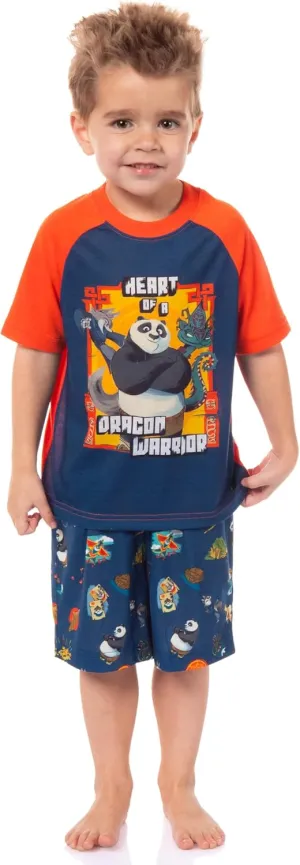INTIMO Kung Fu Panda 4 Toddler Boy's Heart of a Dragon Warrior Sleep Pajama Set Short