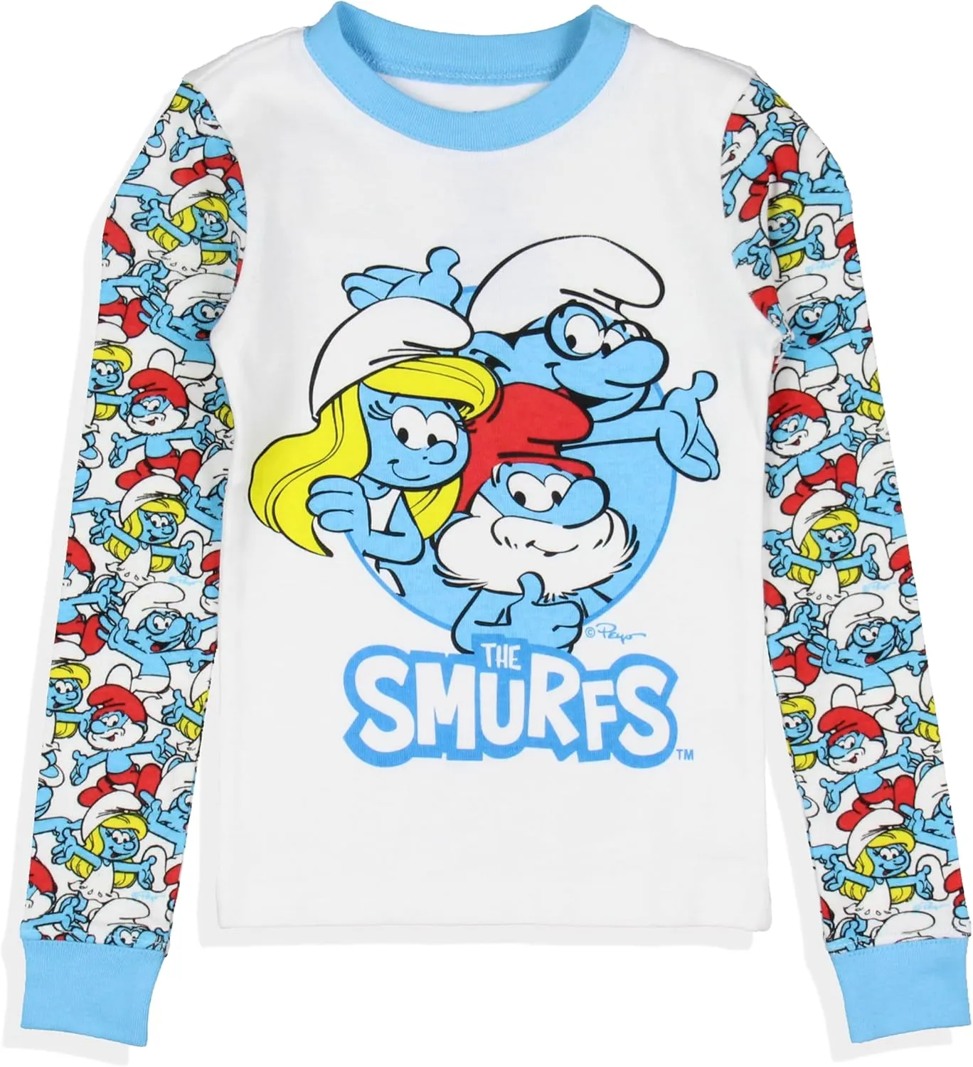 INTIMO The Smurfs Toddler Kids Smurfette Papa Smurf Brainy Smurf 2 Piece Long Sleeve Pajama Set