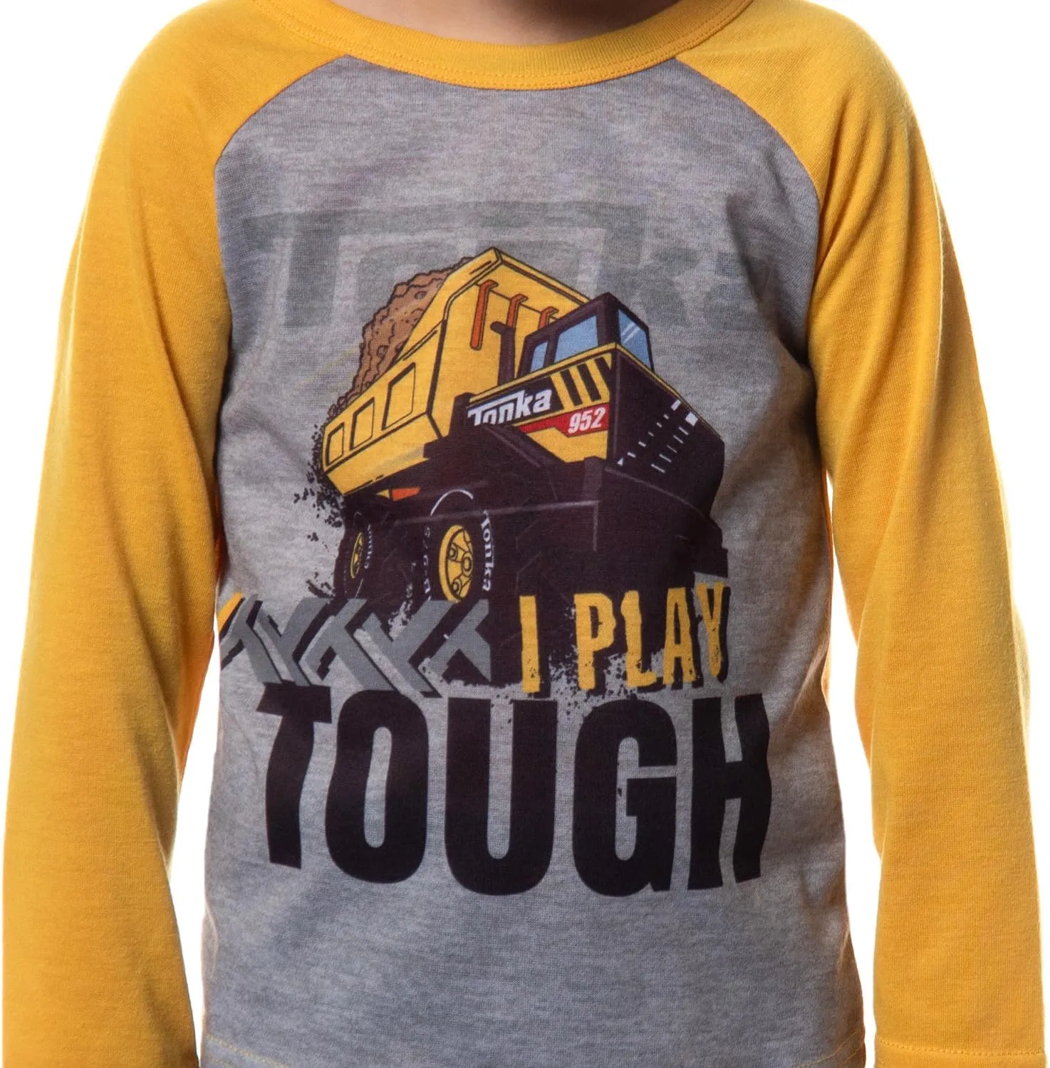 INTIMO Tonka Toddler Boys' Dump Truck I Play Tough 2 Piece Long Sleeve Pajama Set