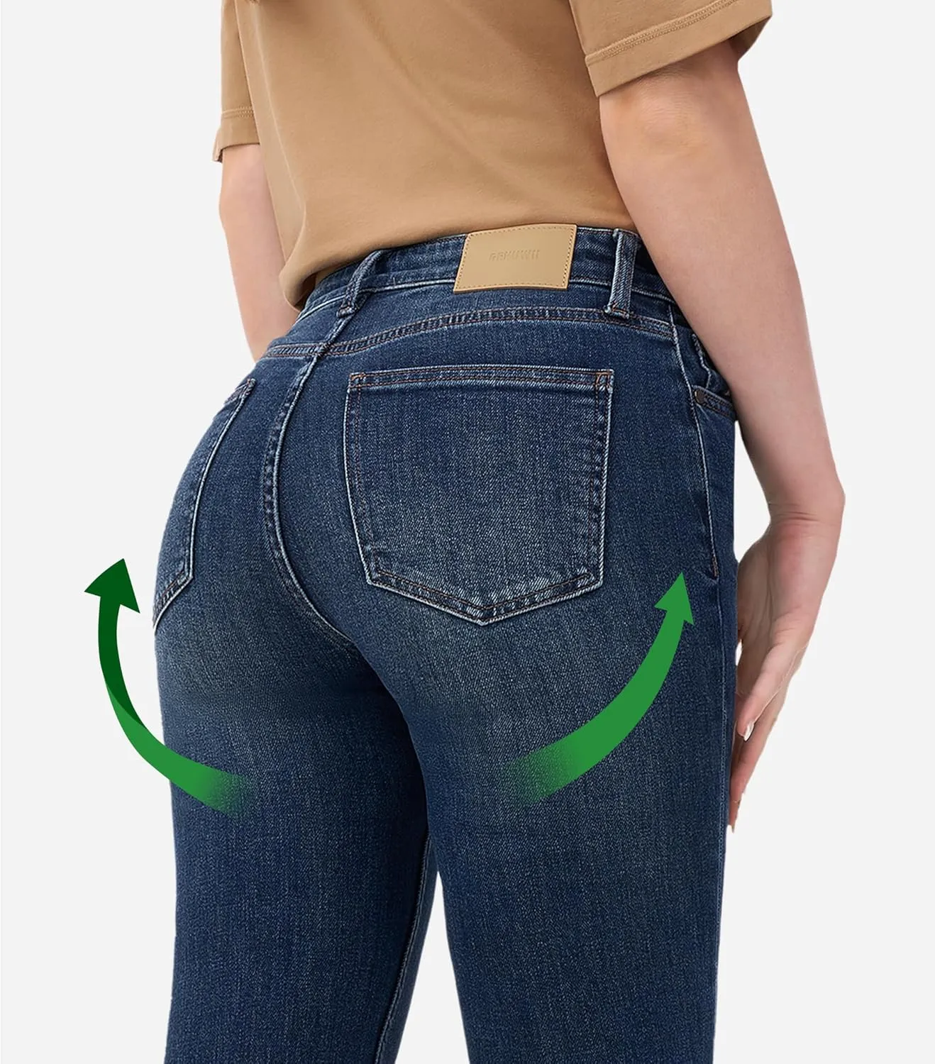 Jeans for Women Cotton Stretch Straight Leg Trouser Soft Casual Curve Appeal Jeans Denim Pant