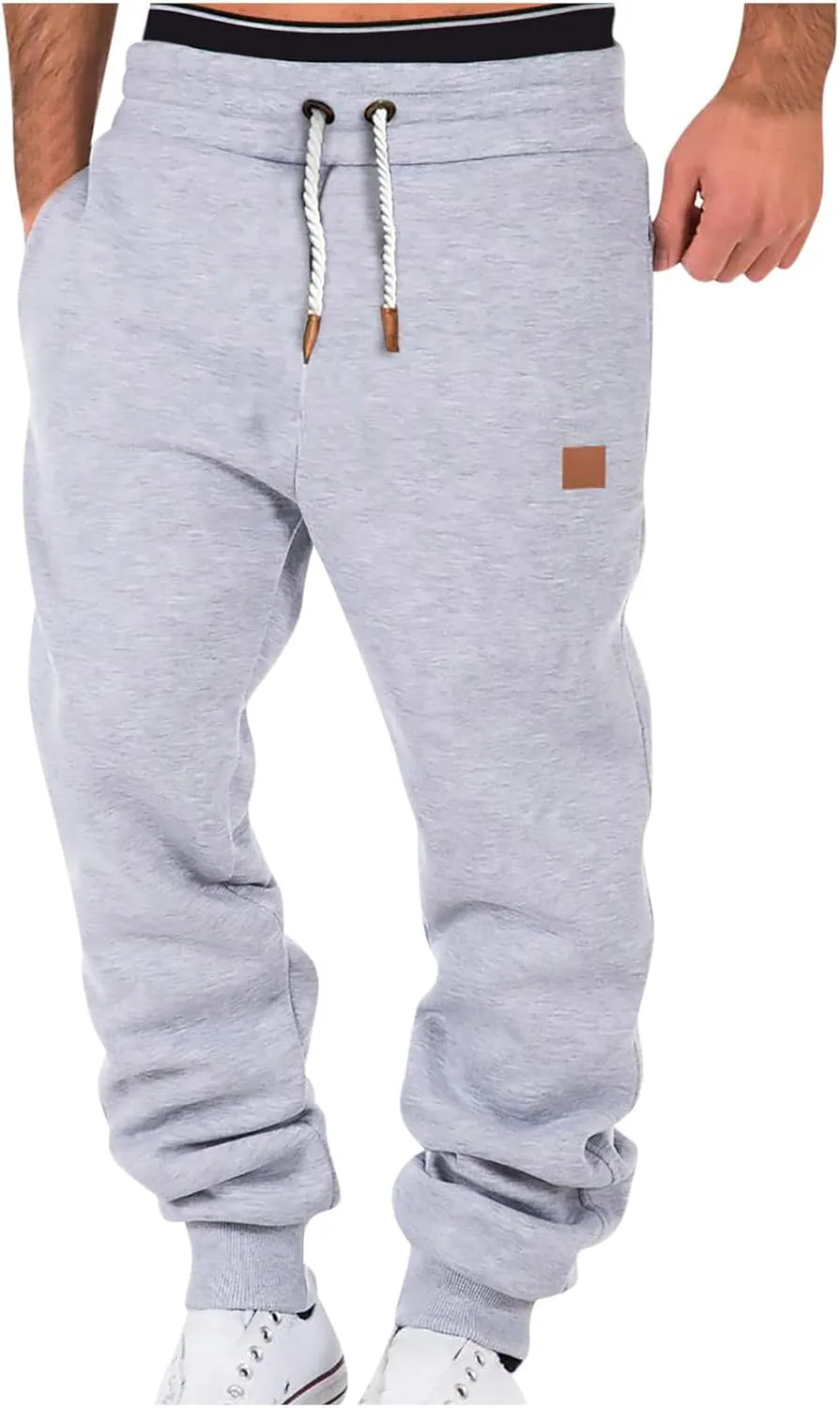 Juejuezi Men's Sweatpants Breathable Elastic Waist Casual Joggers Outdoor Athletic Active Lounge Pants with Pockets