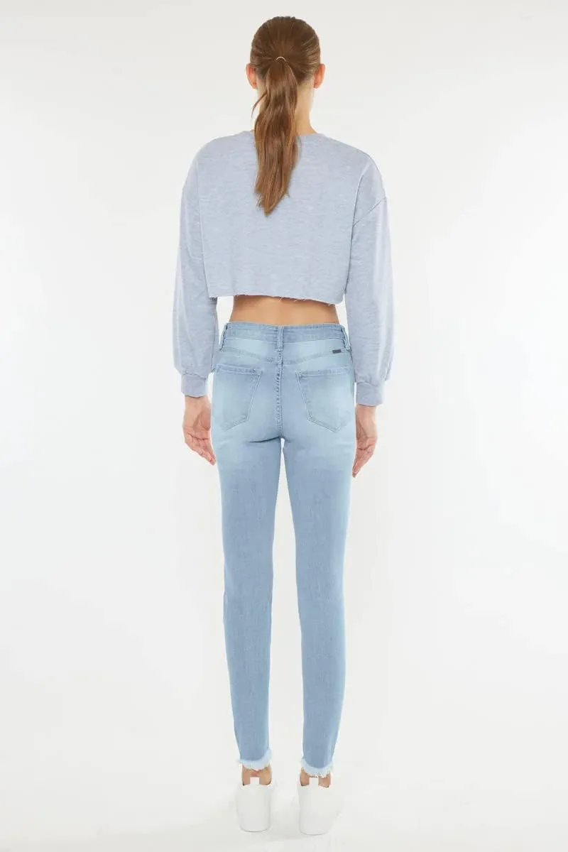 Kan Can USA Victoria High-Rise Exposed Button Wash Skinny Jeans - kc7113