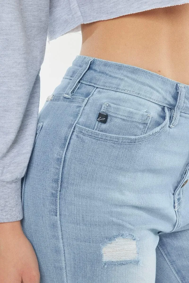 Kan Can USA Victoria High-Rise Exposed Button Wash Skinny Jeans - kc7113