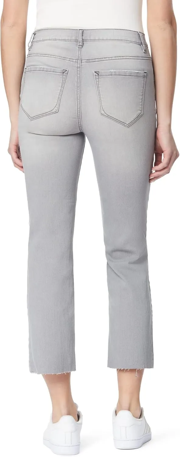 kensie Jeans Women's The Allie High-Rise Slim Straight Raw Hem 27-Inch Inseam, Sizes 0-16