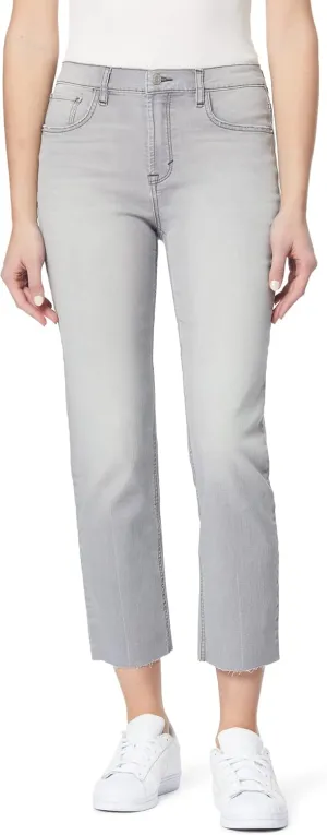 kensie Jeans Women's The Allie High-Rise Slim Straight Raw Hem 27-Inch Inseam, Sizes 0-16
