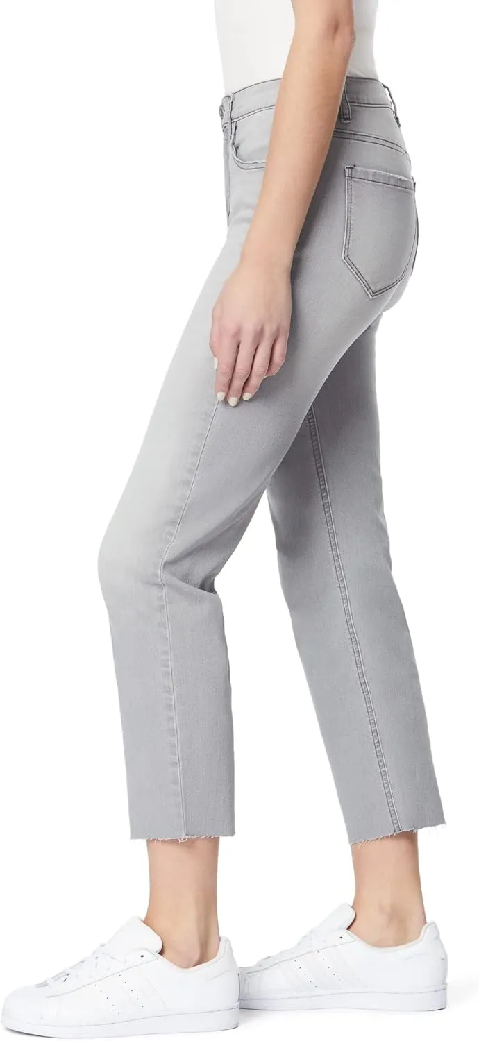 kensie Jeans Women's The Allie High-Rise Slim Straight Raw Hem 27-Inch Inseam, Sizes 0-16