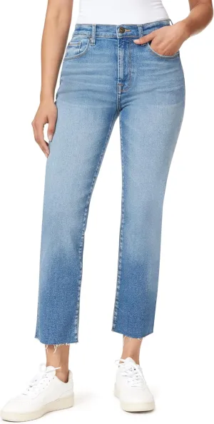 kensie Jeans Women's The Allie High-Rise Slim Straight Raw Hem 27-Inch Inseam, Sizes 0-16