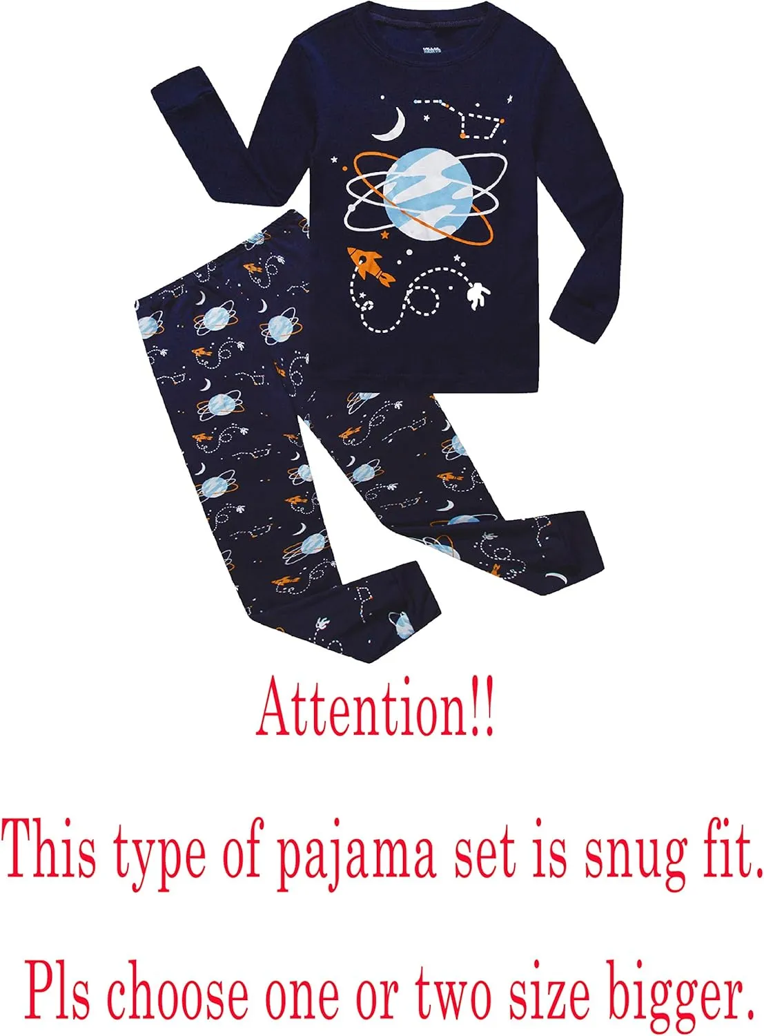 KikizYe Little Big Boys Girls Pajamas Set Kids PJs 100% Cotton Sleepwear