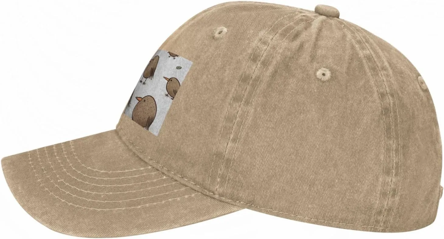 Kiwi Birds Cute Unisex Baseball Cap Breathable Cotton Trucker Hat Classic Denim Dad Hat Summer Sun Hat