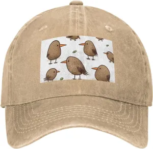 Kiwi Birds Cute Unisex Baseball Cap Breathable Cotton Trucker Hat Classic Denim Dad Hat Summer Sun Hat