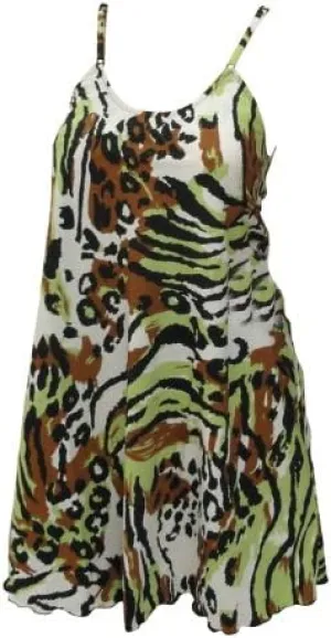 LA LEELA Women's Vacay Beach Summer Beachwear Dress Honeymoon Nightshirts Mini Slip Nighty 00 Animal, Green