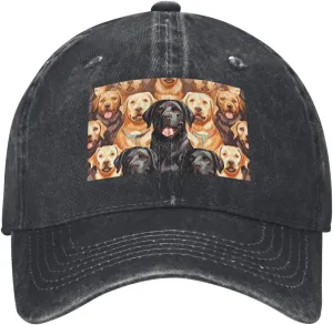 Labrador Retriever Dogs Unisex Baseball Cap Breathable Cotton Trucker Hat Classic Denim Dad Hat Summer Sun Hat