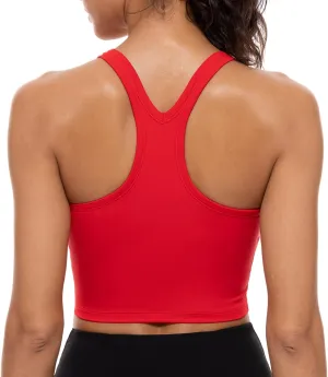 Lavento Women's Racerback Sports Bras Yoga Crop Top with Built in Bra