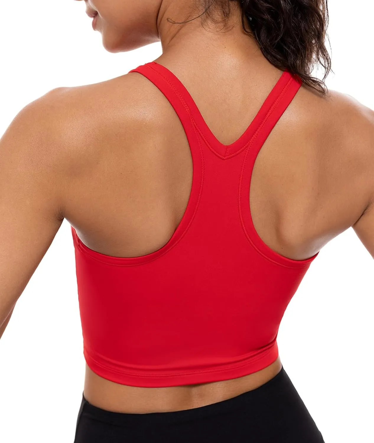 Lavento Women's Racerback Sports Bras Yoga Crop Top with Built in Bra