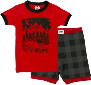 Lazy One Short-Sleeved Summer Pajama Set for Girls and Boys, Kid Pajama Set