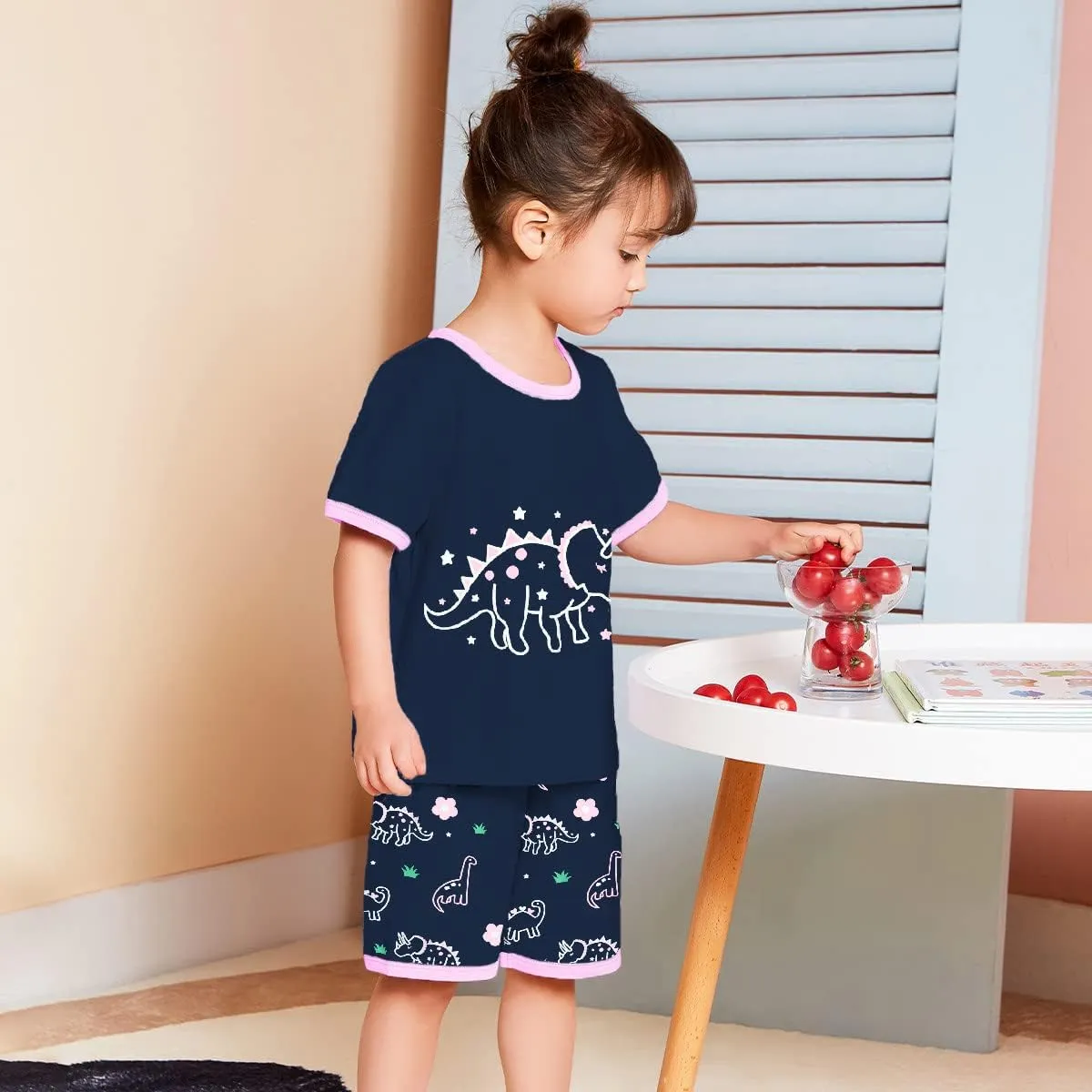 Little Hand Toddler Girls Pajamas Short Pjs Set Dinosaur Unicorn Jammies Cat Sleepwear Cotton Clothes 2-7 Years