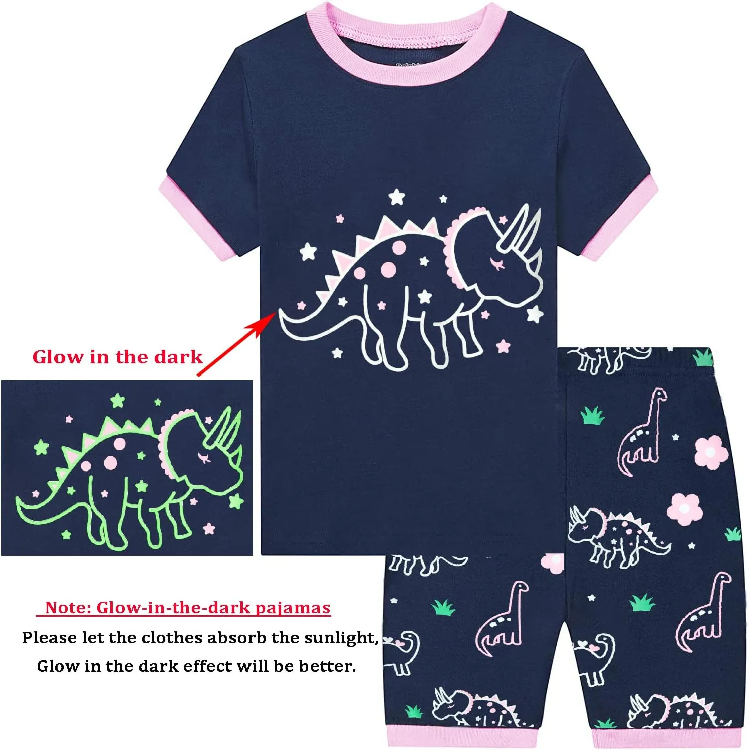 Little Hand Toddler Girls Pajamas Short Pjs Set Dinosaur Unicorn Jammies Cat Sleepwear Cotton Clothes 2-7 Years