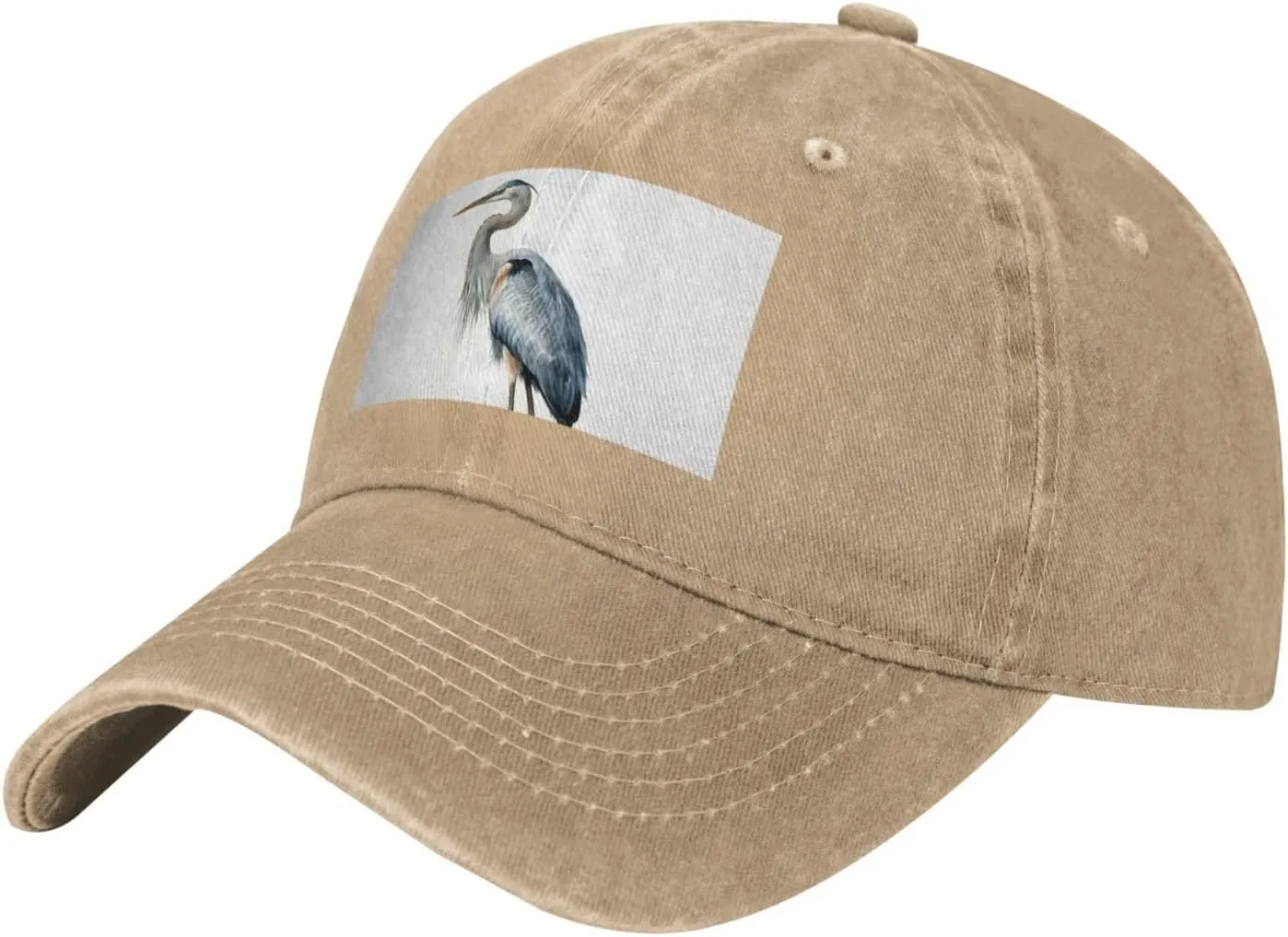 Long-Beaked Heron Unisex Baseball Cap Breathable Cotton Trucker Hat Classic Denim Dad Hat Summer Sun Hat