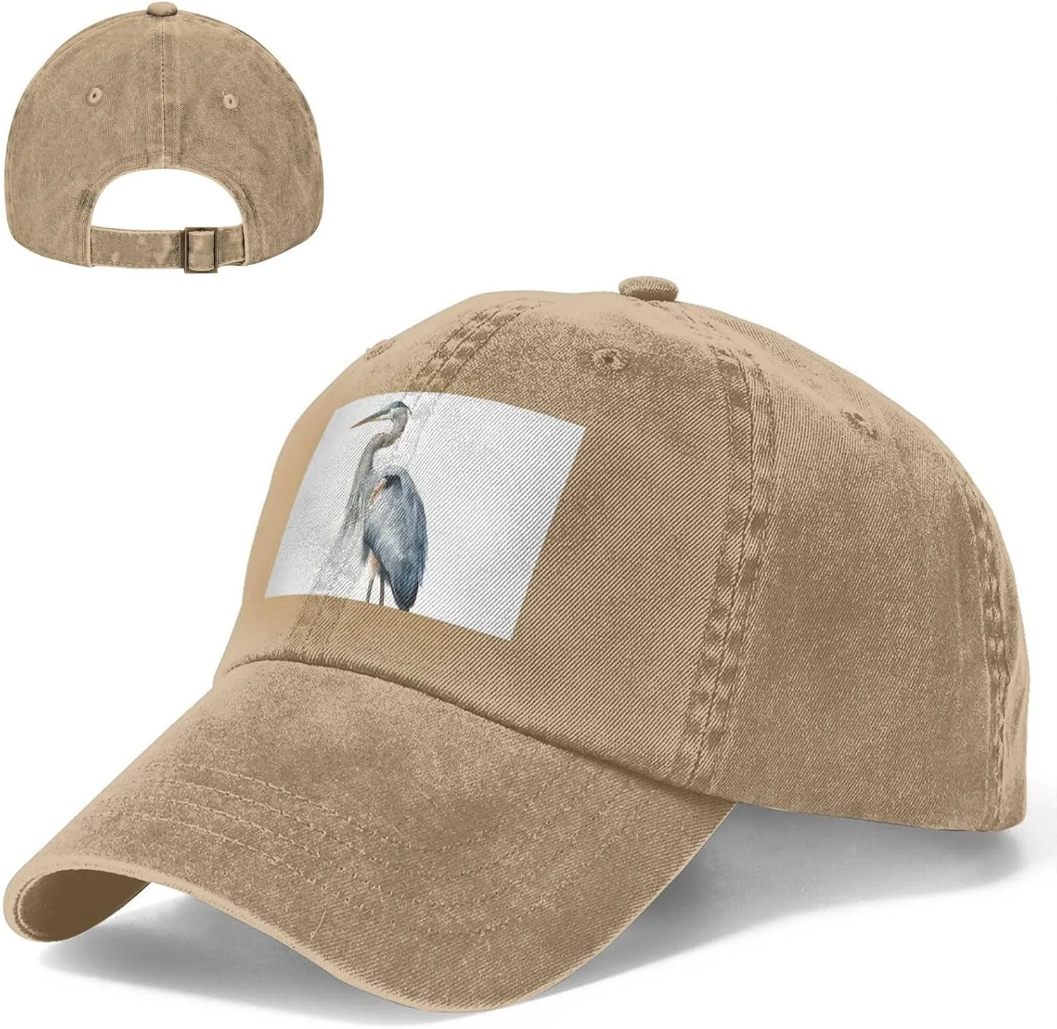 Long-Beaked Heron Unisex Baseball Cap Breathable Cotton Trucker Hat Classic Denim Dad Hat Summer Sun Hat