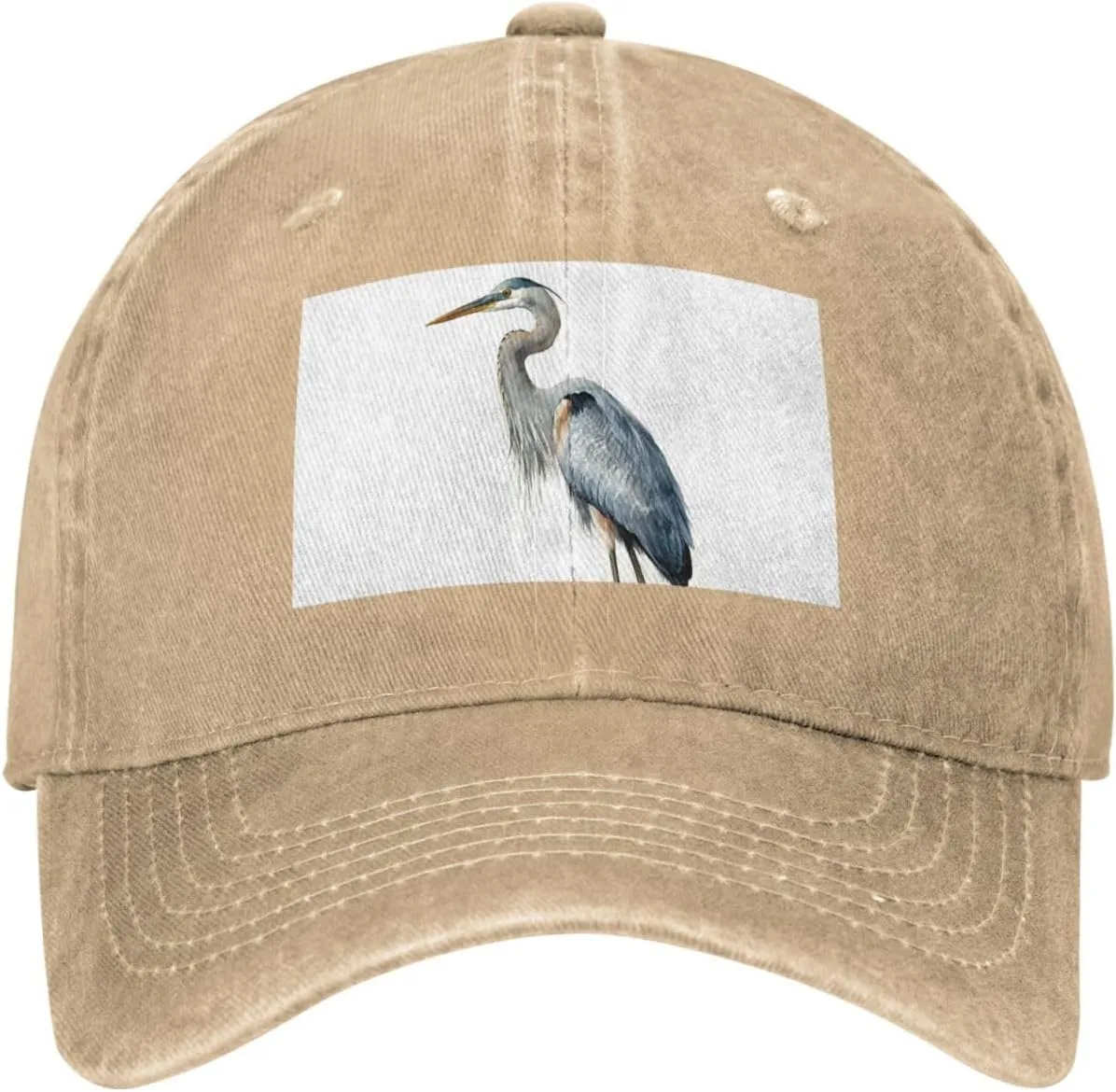 Long-Beaked Heron Unisex Baseball Cap Breathable Cotton Trucker Hat Classic Denim Dad Hat Summer Sun Hat
