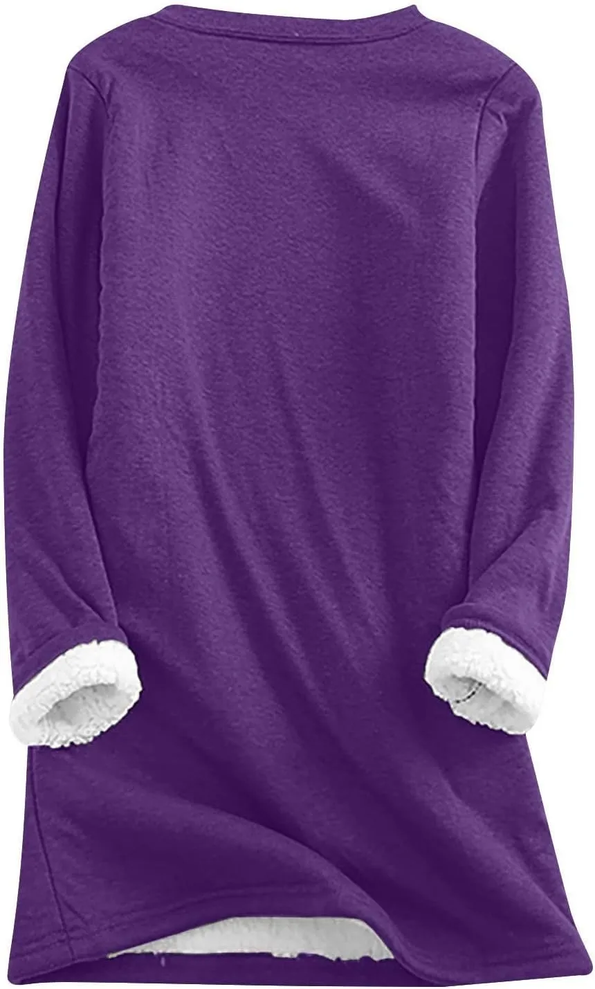 Lounge Sets for Women Yes I'm Cold Me 24:7 Sweatshirt Winter Warm Sherpa Fleece Lined Pants Soft Pjs Sleepwear