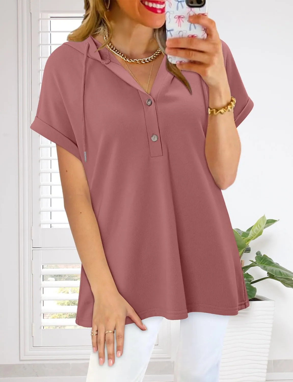 Magritta Womens Plus Size Tops Basic Clothes 2025 Side Slits Tshirts Workout Casual Outfits Short Sleeve Loungewear