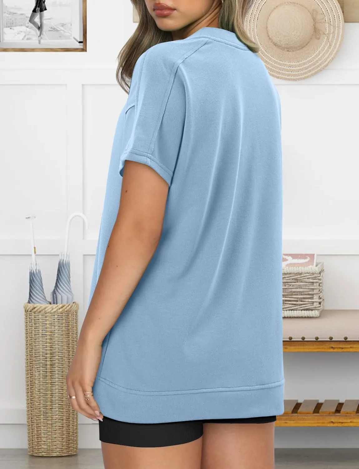 Magritta Womens Plus Size Tops Basic Clothes 2025 Side Slits Tshirts Workout Casual Outfits Short Sleeve Loungewear