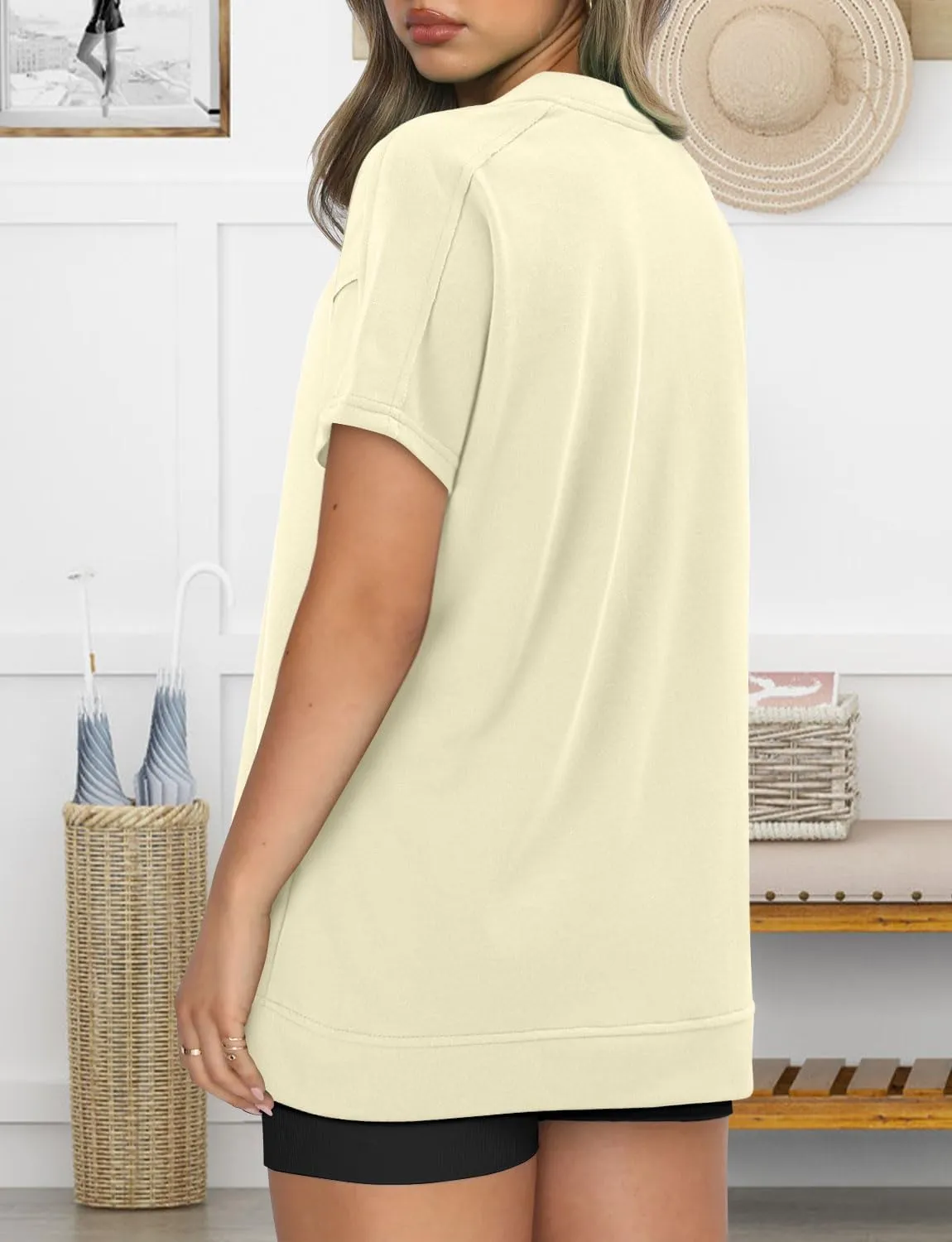 Magritta Womens Plus Size Tops Basic Clothes 2025 Side Slits Tshirts Workout Casual Outfits Short Sleeve Loungewear