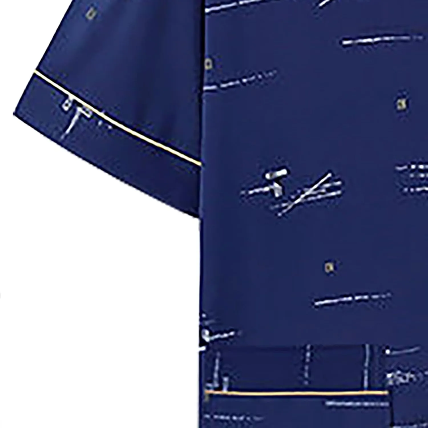 Mens 3pcs Cotton Pajamas Set Button Down Short Sleeve Sleepwear with Shorts and Long Pants Pjs Classic Loungewear