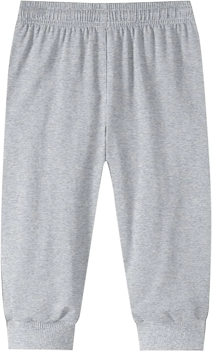 Men's Casual Cropped Pants Loose Fit Elastic Drawstring Waist Lightweight Summer Beach Pant Jogger Pants