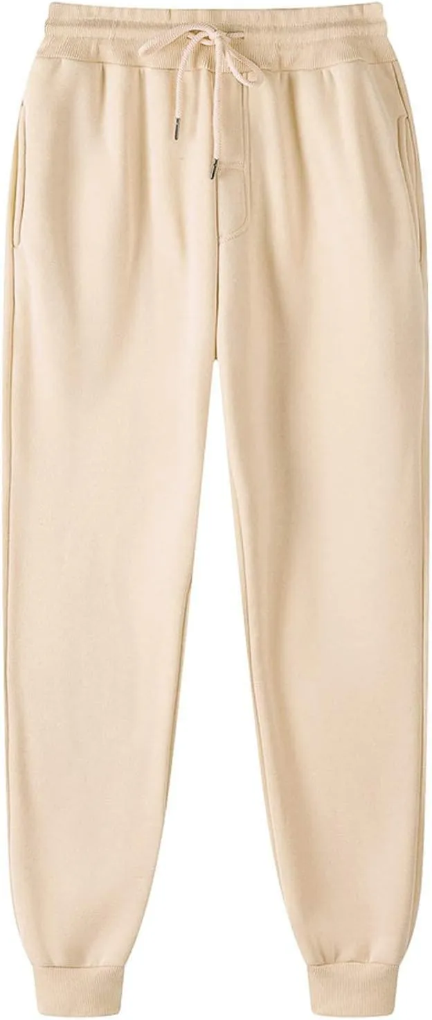 Mens Fleece Sweatpants with Pockets Hiking Cargo Pants Casual Outdoor Trousers with Pockets Athletic Straight Joggers