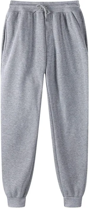 Mens Fleece Sweatpants with Pockets Hiking Cargo Pants Casual Outdoor Trousers with Pockets Athletic Straight Joggers