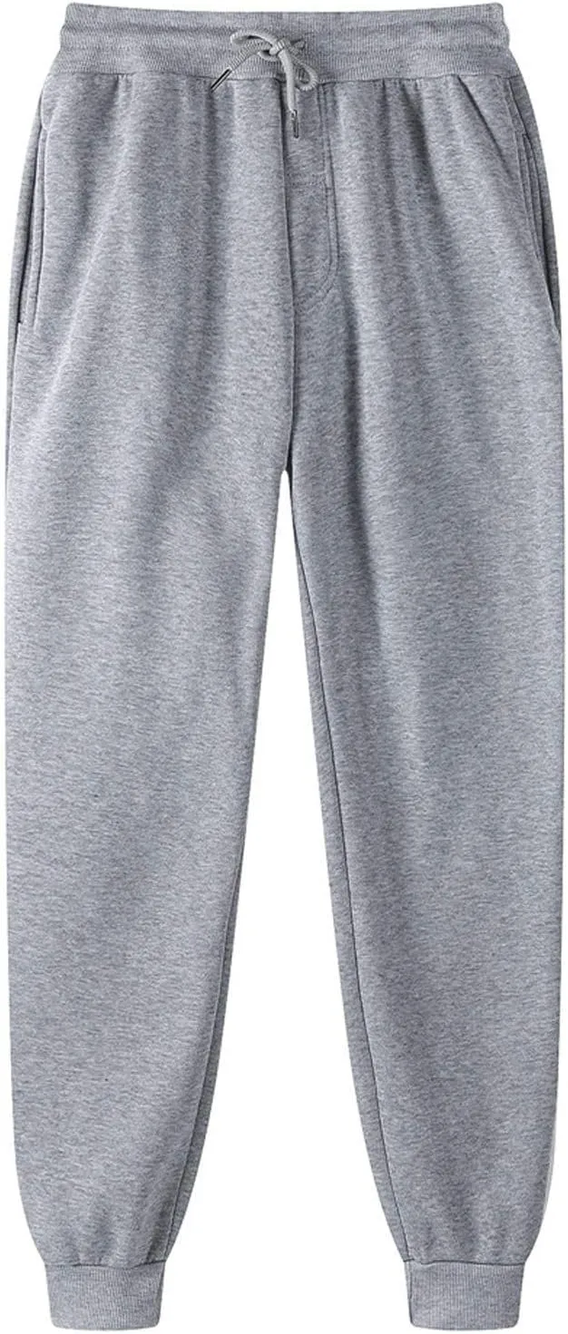 Mens Fleece Sweatpants with Pockets Hiking Cargo Pants Casual Outdoor Trousers with Pockets Athletic Straight Joggers
