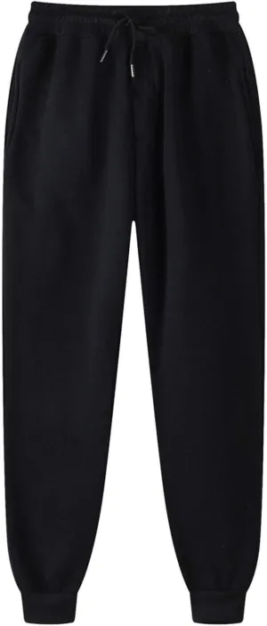 Mens Fleece Sweatpants with Pockets Hiking Cargo Pants Casual Outdoor Trousers with Pockets Athletic Straight Joggers