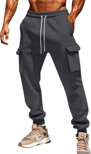 Mens Joggers with Pockets Baggy Drawstring Waist Sweatpants with Pockets Lightweight Workout Lounge Pants