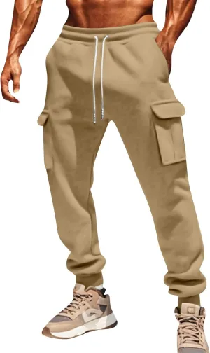 Mens Joggers with Pockets Baggy Drawstring Waist Sweatpants with Pockets Lightweight Workout Lounge Pants