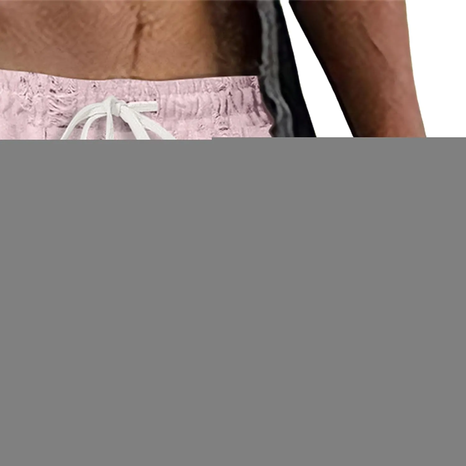 Mens Lounge Linen Pants Elastic Waist Drawstring Baggy Casual Trousers Lightweight Summer Beach Slacks Straight Pants