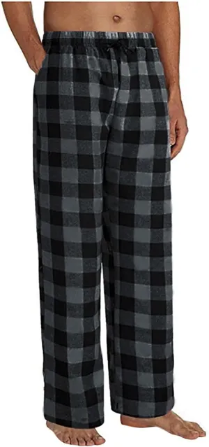 Mens Plaid Pants Petite High Waisted Drawstring Wide Leg Straight Pants Casual Loose Fit Pajamas Trouser Loungewear