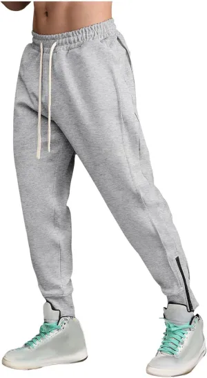 Mens Sweatpants Oversized Athletic Workout Lounge Pants Drawstring Elastic Waist Stretch Loose Joggers with Pockets